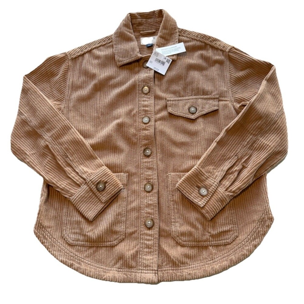 American Eagle Women’s  Corduroy Shacket Button Up Shirt Jacket Size Small New